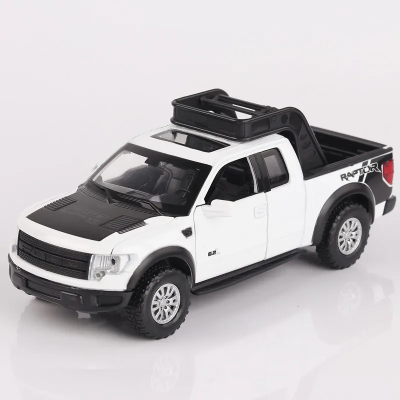 Новинка 1:32 модель автомобиля из цинкового сплава Ford raptor звук и светильник оттягивающийся автомобиль детские литые игрушки игрушечный автомобиль Abs Blaze игрушка - Color: White no box