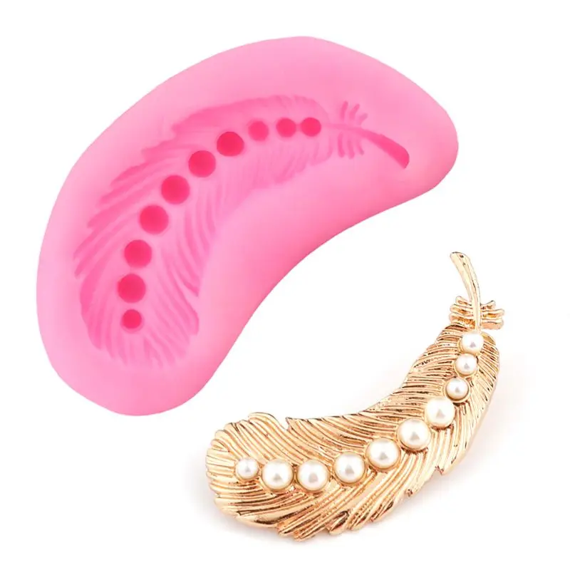 9pcs Bird feather Silicone Clay Fondant Molds for Wedding Baby Shower Cake Decor E65B