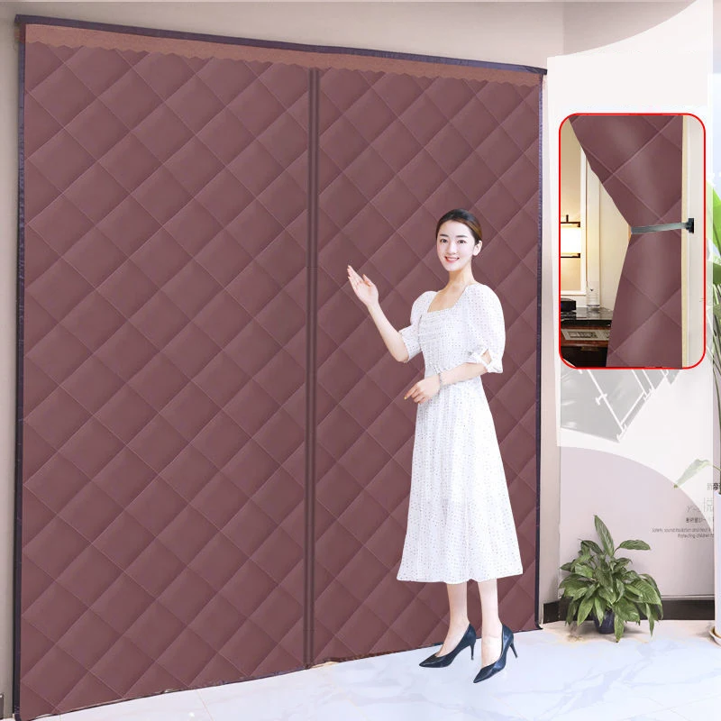 Custom Perforation-free Door Curtain Household Winter Insulation Windproof  And Cold-proof Partition Door Curtain Magnetic Screen - AliExpress