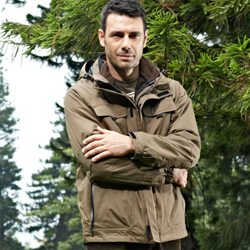 Мужская зимняя куртка, парки 2 в 1, плотное теплое пальто, многофункциональное тактическое зимнее пуховое пальто, водонепроницаемое, на молнии, с карманами, высокое качество