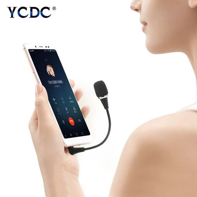 4Pcs Mini Microphone with Omnidirectional Stereo Mic for Voice Recording,  Portable Microphone Chatting and Singing Compatible with Smartphone