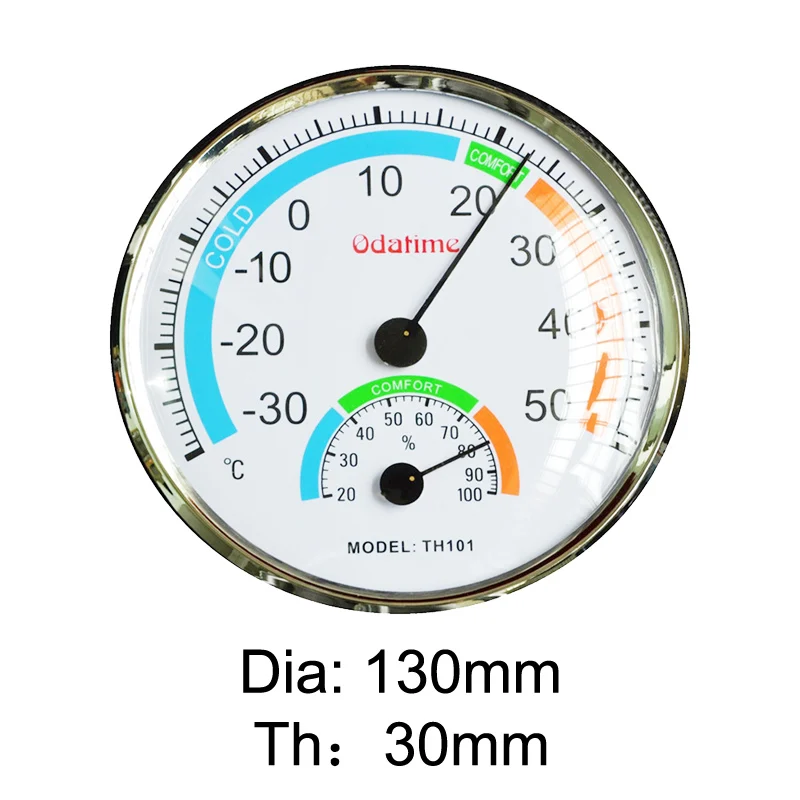 Odatime, термометр, гигрометр, Круглый, без батареи, измерительные приборы для измерения температуры, бытовой, для улицы, настенный Измеритель температуры и влажности - Цвет: 101white