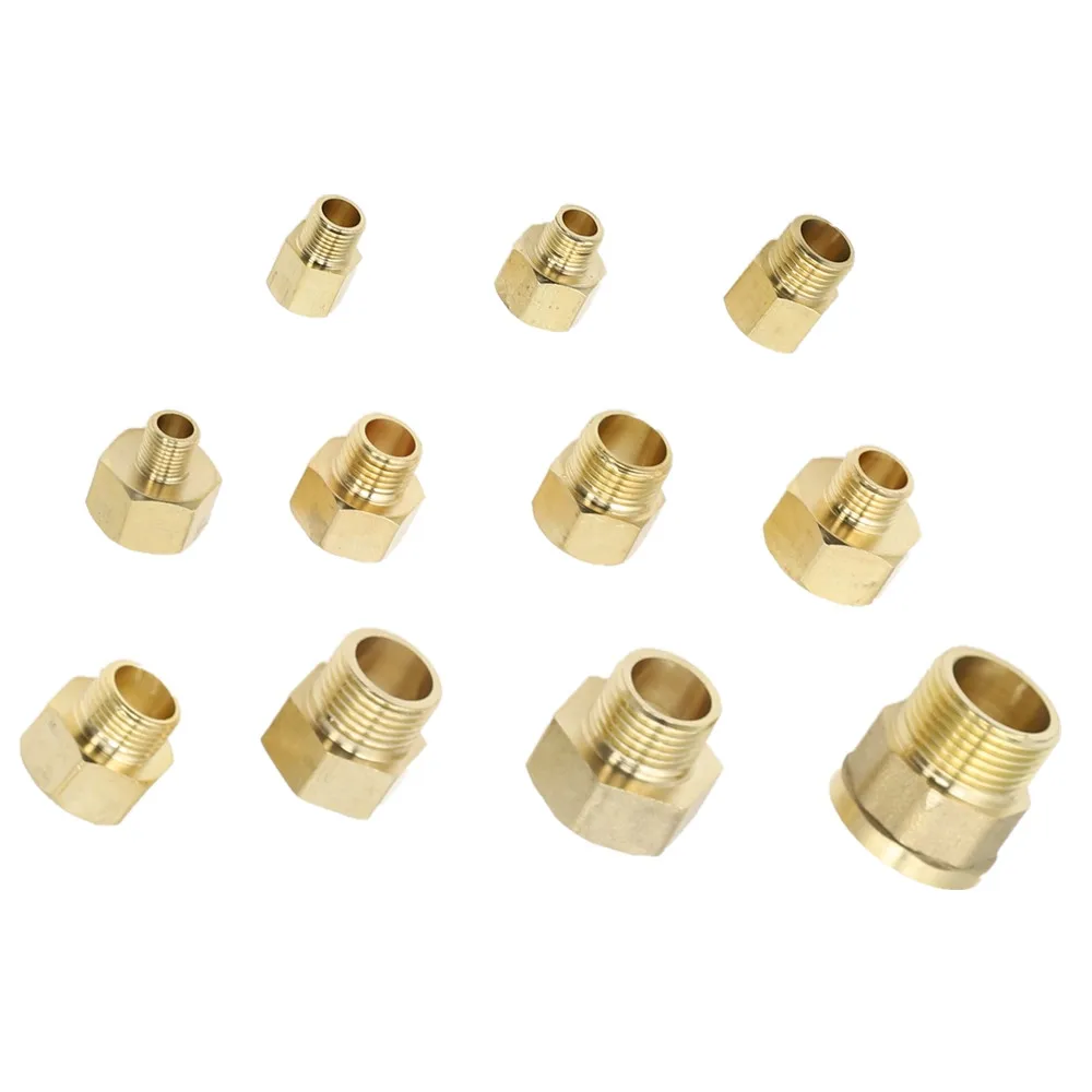 Brass 1/8 1/4 3/8 1/2 3/4 Female to Male Threaded Hex Bushing Reducer Copper Pipe Fitting Water Gas Adapter Coupler Connector 1 8 1 4 3 8 1 2 3 4 1 bsp brass pipe hex nipple fitting male thread quick adapter coupler connector for water oil gas