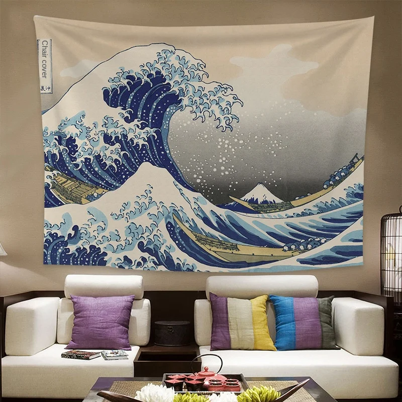 

Fun Fervent Japanese Background Cloth Creative Tapestry Modern Design Aesthetics Bedroom Living Room Decoration Home Decoration