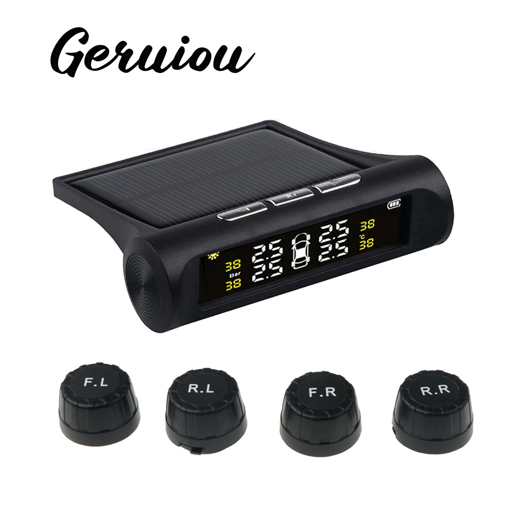 GERUIOU Автомобильная система контроля давления в шинах TPMS цифровой ЖК дисплей