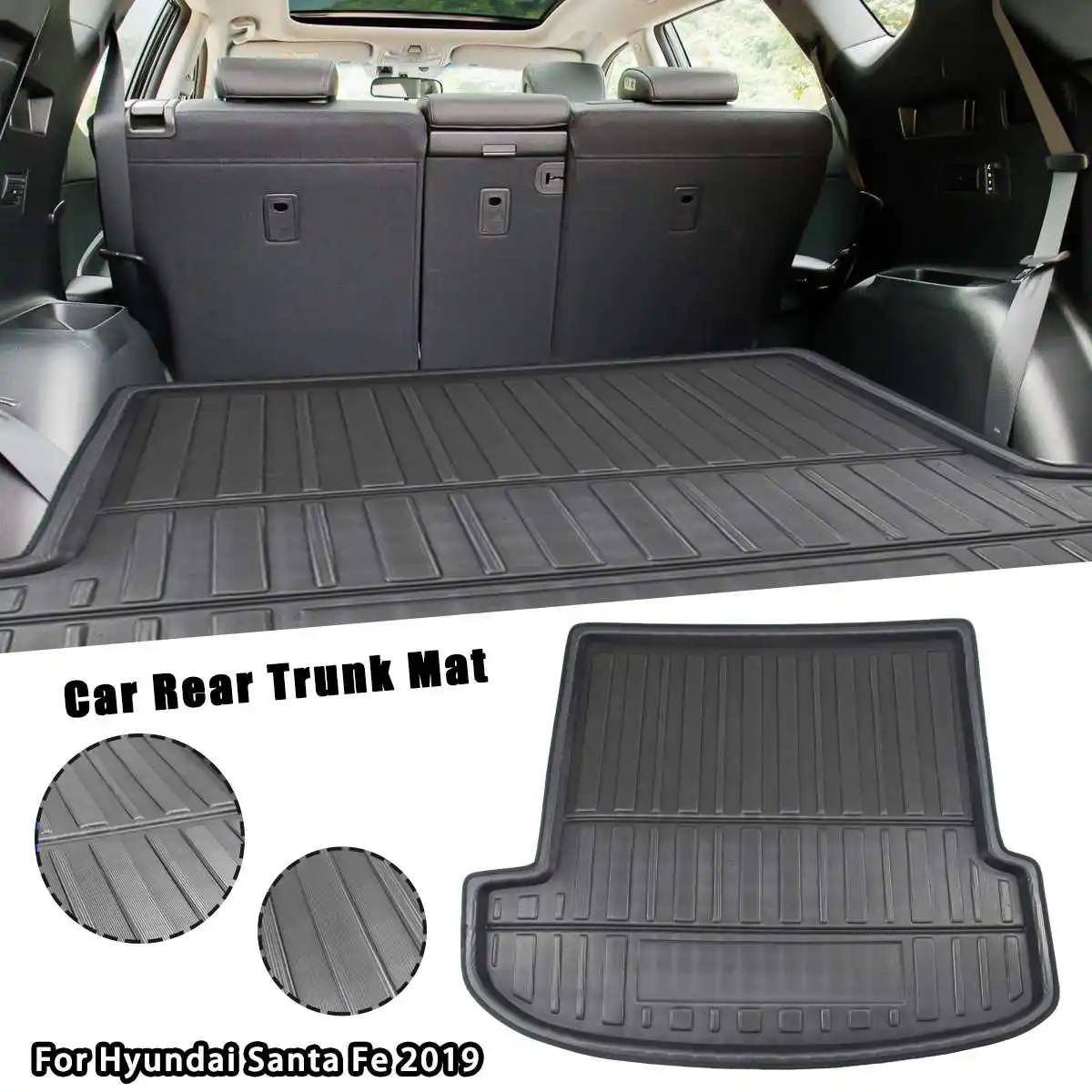 

Car Tray Boot Liner Cargo Rear Trunk Cover Matt Mat Boot Liner Floor Carpet Mud Non-slip For Hyundai Santa FE 2019 2020