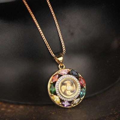 New Arrival Rotatable Windmill Pendant Necklace AAA Cubic Zirconia Pave Gold Silver Color Crystal Necklace Jewelry Women Men Style 23