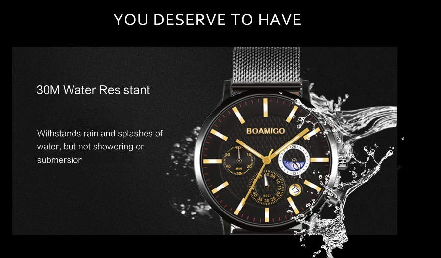 BOAMIGO водонепроницаемые мужские часы кварцевые мужские деловые часы лучший бренд класса люкс часы Повседневное Хронограф Спортивные часы Relogio Masculino