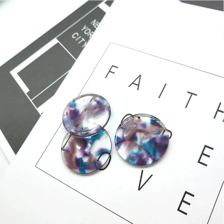 Earring Decoration Supplies Fashion Acrylic Material DIY Earring Accessories Round Colorful Earring Supplies WD20 (11)
