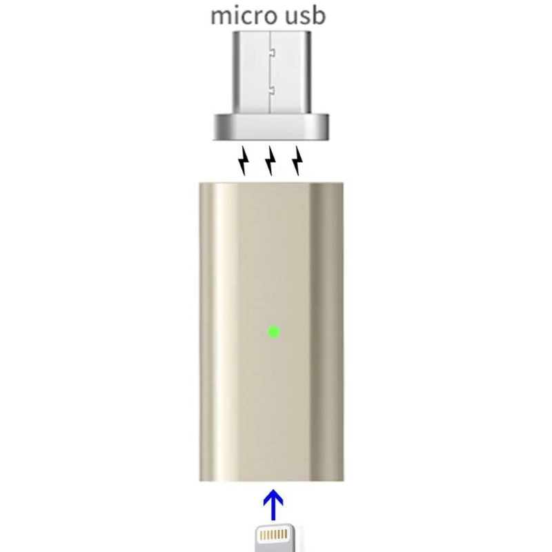 

Magnetic Lightning Female To Micro USBMale Data Adapter For Android S7 S6 LG G4 77UA