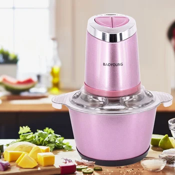 

BAOYOUNG Food Chopper 2L Large Capacity Stainless Steel Dual Speeds Blender Electric Meat Grinder Fruit Vegetables Mixer 300W