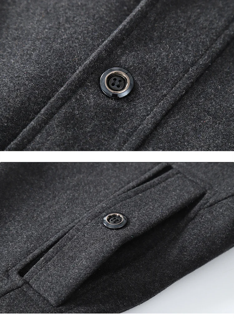GustOmerD2019 Autumn and Winter Fashion Mens Wool Coat In The Long Section Thick Warm Warm Slim Coat Solid Color Casual Coat Men