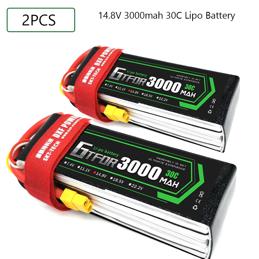 GTFDR 3000 мАч 14 8 в 30C 60C Lipo аккумулятор 4S XT60/DEANS/XT90/EC5 для AKKU дрона FPV грузовика четыре axi