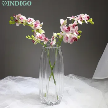 

INDIGO- (14 flowers/Stem) Pink Phalaenopsis 3D Printing Petal Orchid Flower Real Touch Artificial Wedding Flower Free Shipping