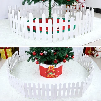 

1.2/1.6M Wooden Fence Christmas Tree Scene Ornament DIY White Fence Barrier Wedding Party Showcase Removable Christmas Fence