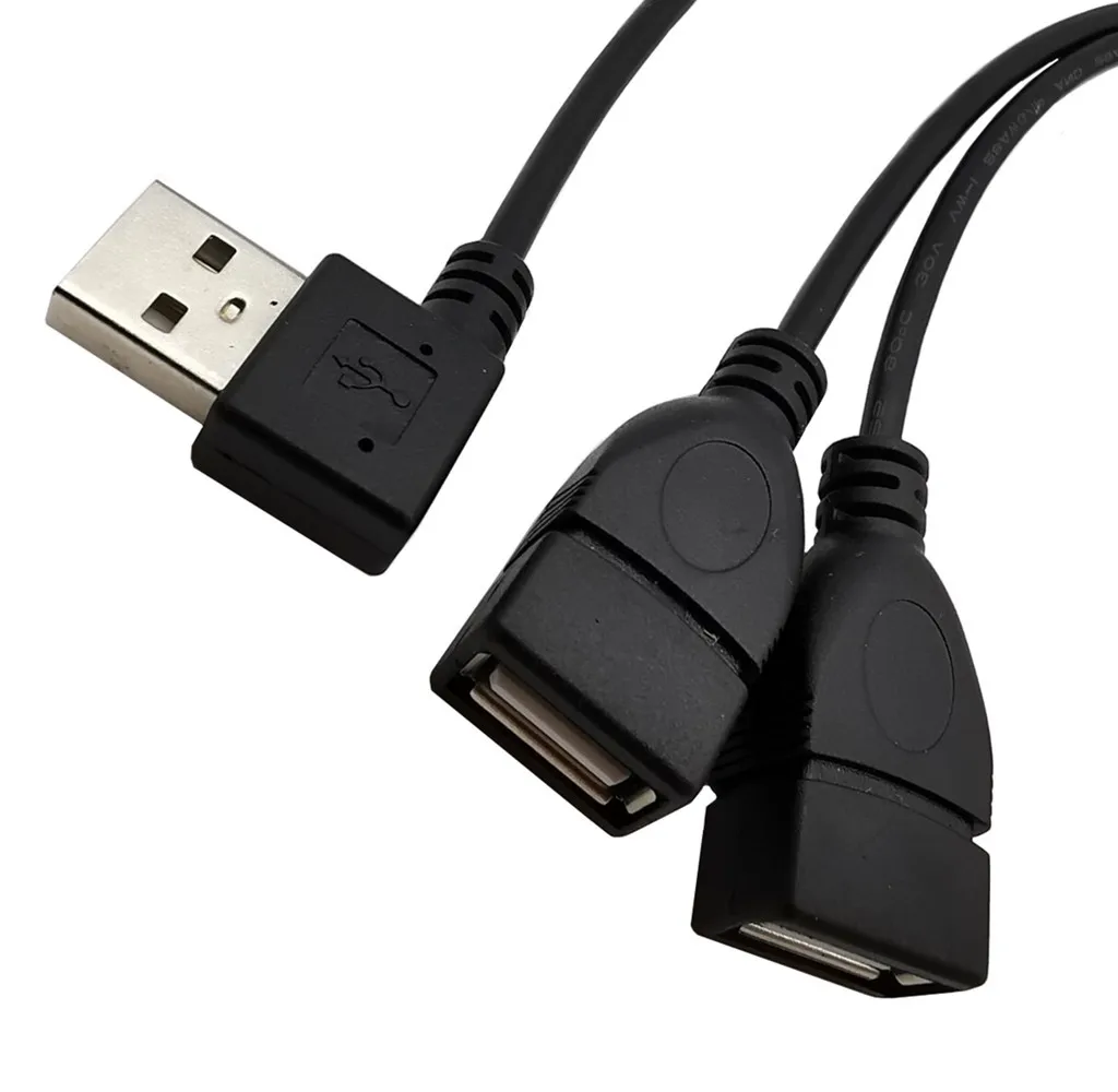 USB 2,0 A штекер для 2 dual USB A Female jack Y разветвитель концентратор для зарядки и передачи данных удлинитель адаптер кабель 0,3 м