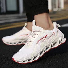 Большой Размеры Мужская обувь летняя дышащая Спортивная модная сетчатая обувь красного цвета в Корейском стиле тренд универсальная пламени обувь blade