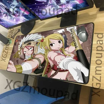 

XGZ Anime Indian Cute Girl Large Computer Keyboard Desk Mat Black Lock Edge Fairy Tail Custom Gaming Mouse Pad Rubber Non-slip