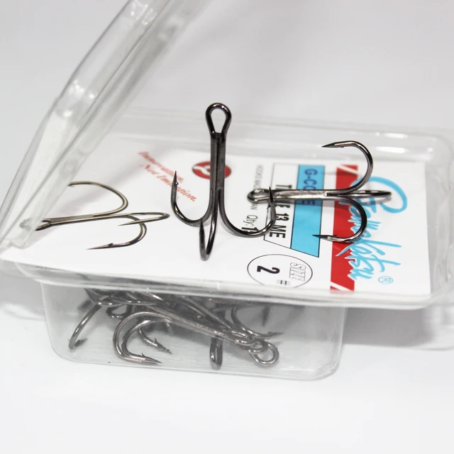 Gamakatsu Fishing hooks 15Pcs/lot 13ME 1#-14# Black nickel Fishing Hook  Treble Hooks Round