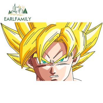 

EARLFAMILY 13cm x 7.4cm for Dragon Ball Peeking Car Stickers Vinyl Vehicle Bumper Window Waterproof Scratch-proof Decal for JDM