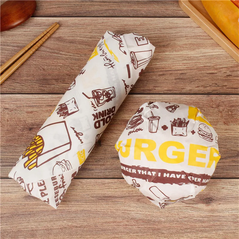 100pcs Fried Chicken Packaging Boxes with Wax Paper, Disposable Hamburger and Food Wrap... - SKU FCPH1537 - UGI Packaging