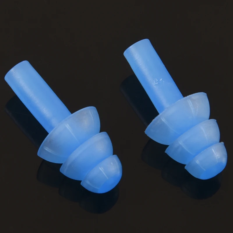 Пара для плавания, дайвинга гибкие силиконовые вкладыши Вилки ушной синий
