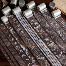 Винтажные растения гриб декоративные из рисовой бумаги лента прозрачная белая лента насекомое фаза наклейки с Луной клейкая лента декоративная DIY планировщик