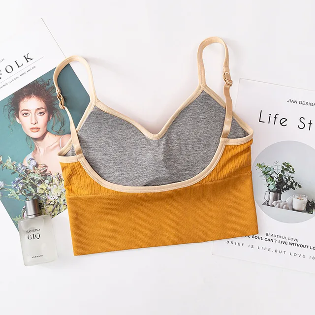 U shaped Yoga Shirt Women Seamless Sweat absorbent Sports Bra Camisole with Chest Pad Back Without