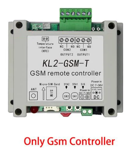 only controller GSM Пульт дистанционного управления переключатель контроллер доступа с 2 релейный выход один Температурный датчик адаптер опционально - Цвет: only controller