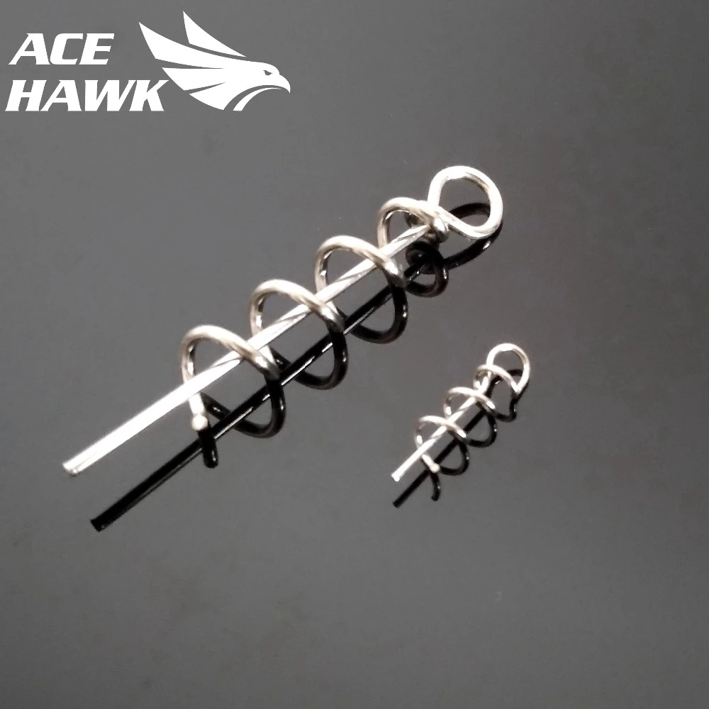 ACE HAWK 20pcs/lot Soft fishing Bait connector Worms lure Spring Lock Pin To Fixed Latch Needle Soft Fishing Lures Accessories