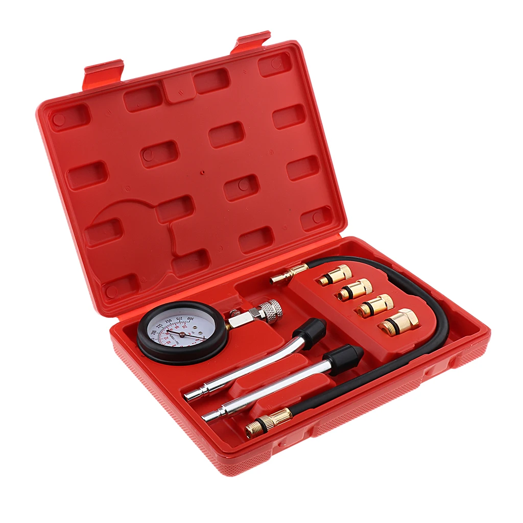 8pcs Spark Plug Cylinder Compression Tester Test Kit Professional Gas Engine