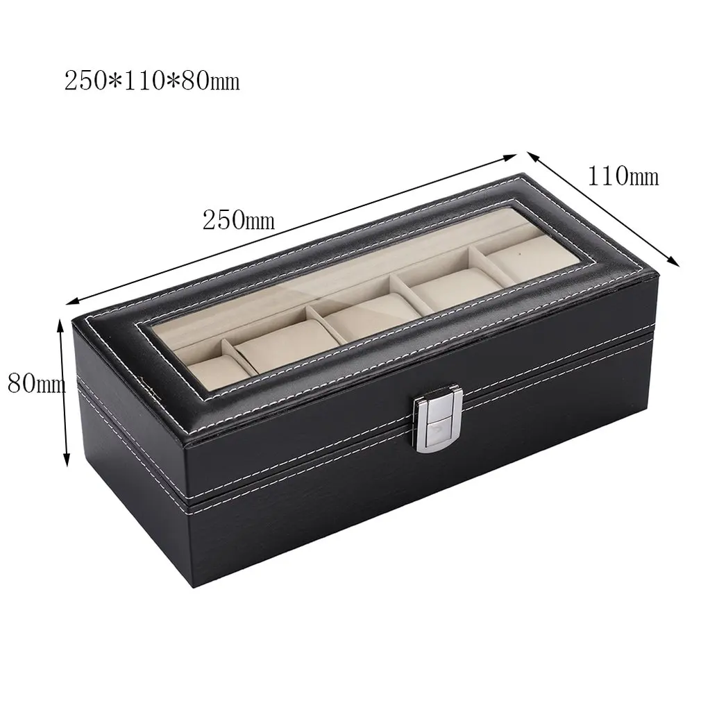 Standard 5 Slots Fashionable Watch Box Soft PU Leather Watch Storage Box Watch Display Slot Case Box Case DROPSHIPPING