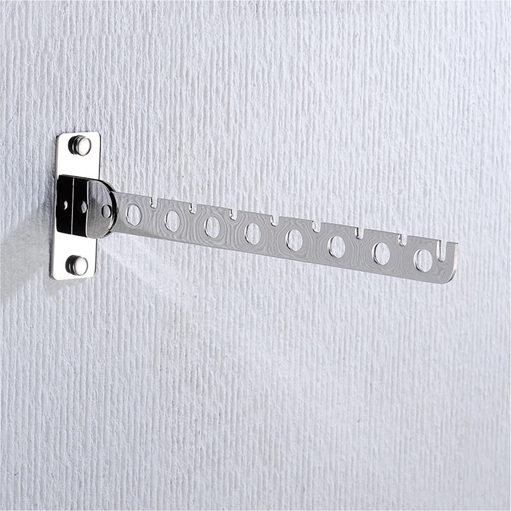 Folding Stainless Steel Wall Mounted Hanger Hook Wardrobe Cloakroom Fold Hanger 6