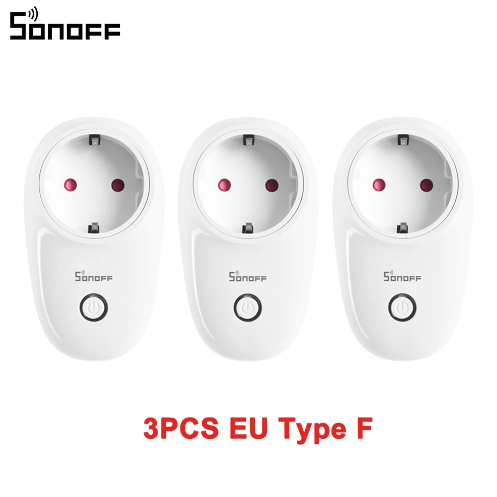 1/3/5PCS Itead SONOFF S26 WiFi Smart Plug EU Power Socket Wireless Outlet Timer Remote Control Works with Alexa Google Home 