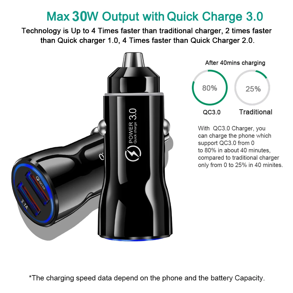Автомобильное зарядное устройство OLAF Quick Charge 3 0 USB для Xiaomi mi 9 QC3.0 3.1A Быстрая