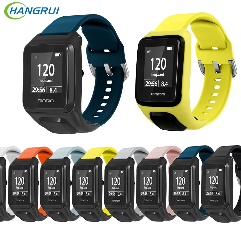 Hangrui силиконовый ремешок на запястье для TomTom Runner 2 3 Spark Adventurer мягкий браслет для часов ремень браслет для TomTom Runner3 Runner2