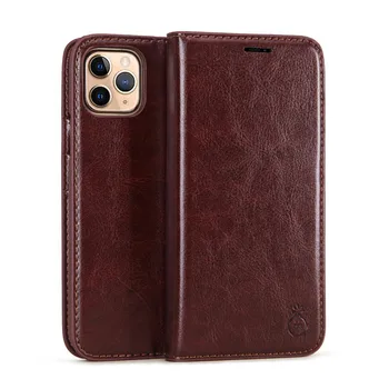 

New phone case holder xs max leather case 6/7/8 magnetic suction card holster With Card Pocket Kickstand Phone accessories