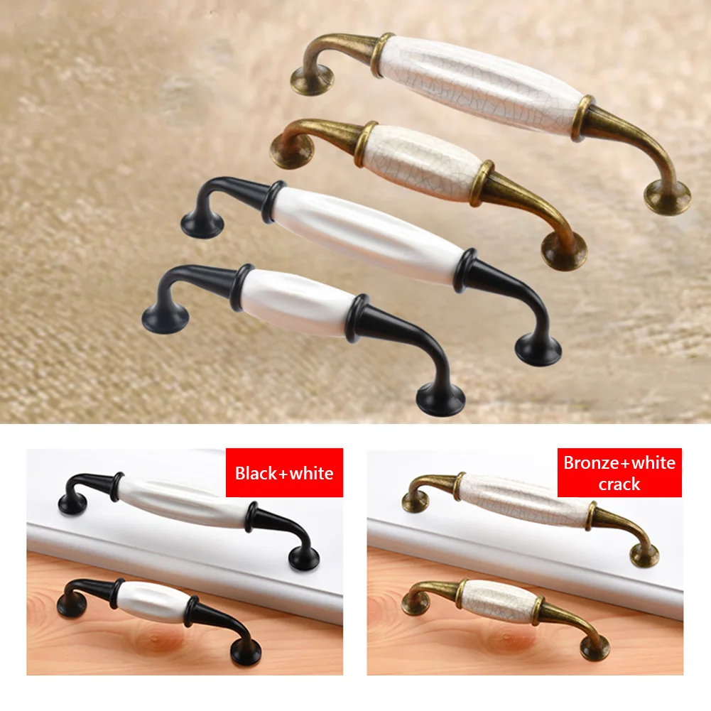 

Cabinets and drawers Cabinet Antique Ceramic handles Kitchen Pull Handle Wardrobe Cupboard Knob furniture handles 96/128mm