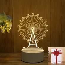 

3D LED Ferris Wheel Night Light Novelty Illusion Bedside Table Lamp For Indoor Bedroom Child Birthday Party Decor Indie Kid Gift