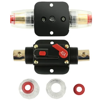 

12-24V DC System Car Auto Inline Circuit Alloy Breaker Reset Fuse Holder Circuit Breaker Automatic Opening Circuit Protection