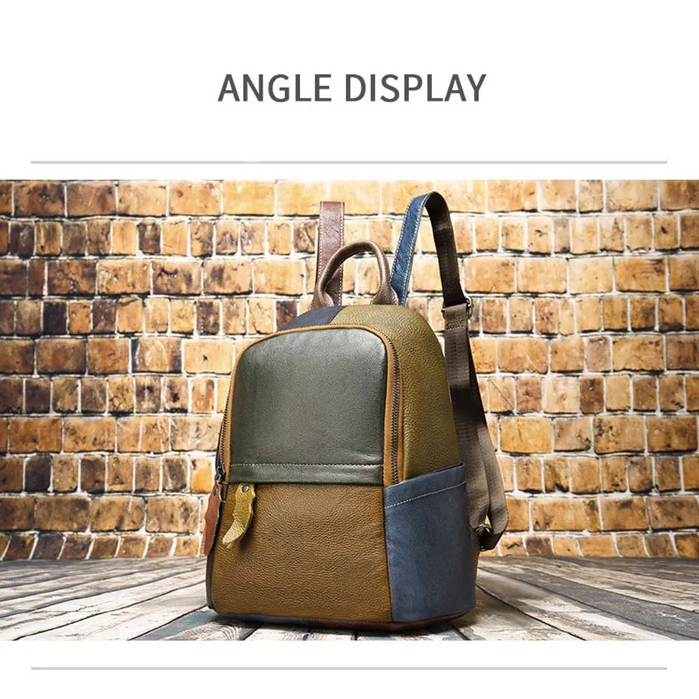 Lukegear рюкзак из натуральной кожи, унисекс, лоскутные рюкзаки, модный кошелек, школьные сумки, винтажный стиль, прочный дизайн
