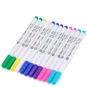 

12pcs 7 Colors Water Soluble Pens For Painting Cloth Fabrics Sewing Arts Crafts Tracing Stitching Erasable Ink Fabric Marker Pen