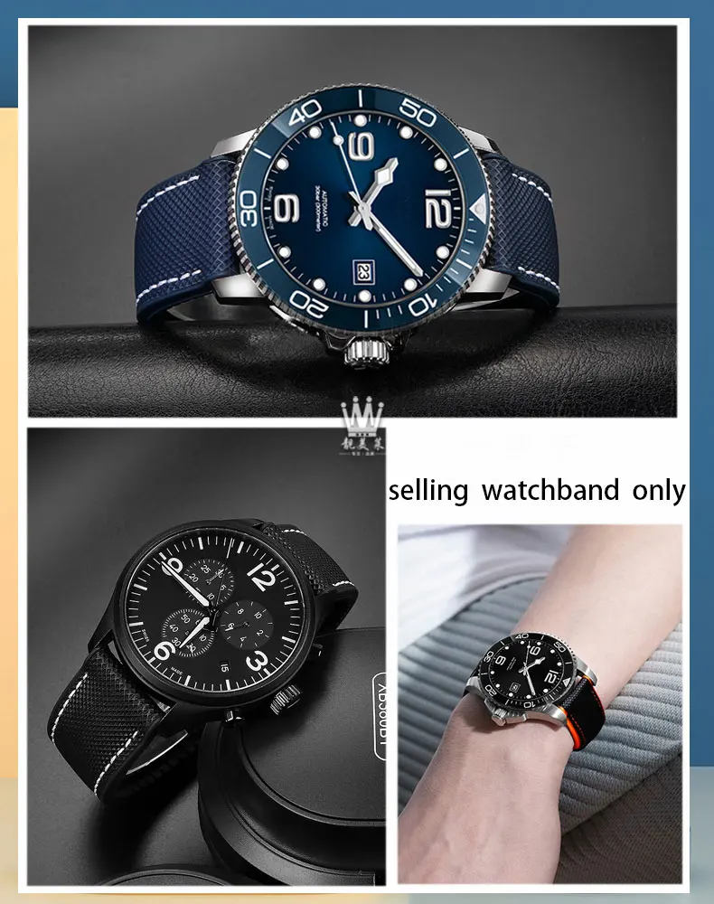 Carbon Fiber Silicone Watchband Wristband Accessories - Premium Rubber Strap in Multiple Sizes