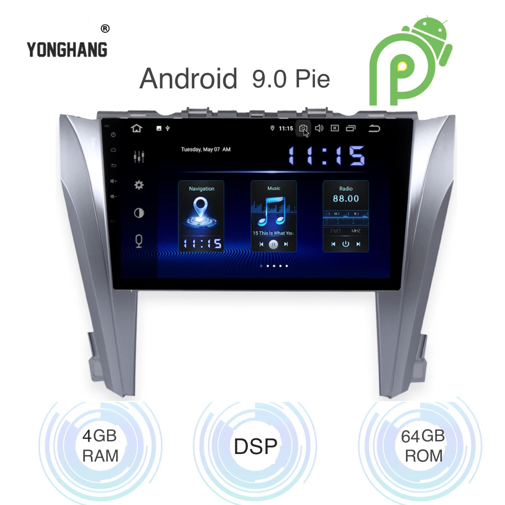 Android 9 0 автомобильный радиоприемник 1 Din gps Navi для Toyota Camry V55 2015 2016 2017 2018 PX6 DSP ips HDMI 4 Гб
