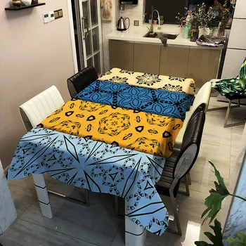 

Simple Household Polyester Tablecloth Rectangular Waterproof Stain-resistant Table Cloth Bohemia Fashion Printing Table Cover