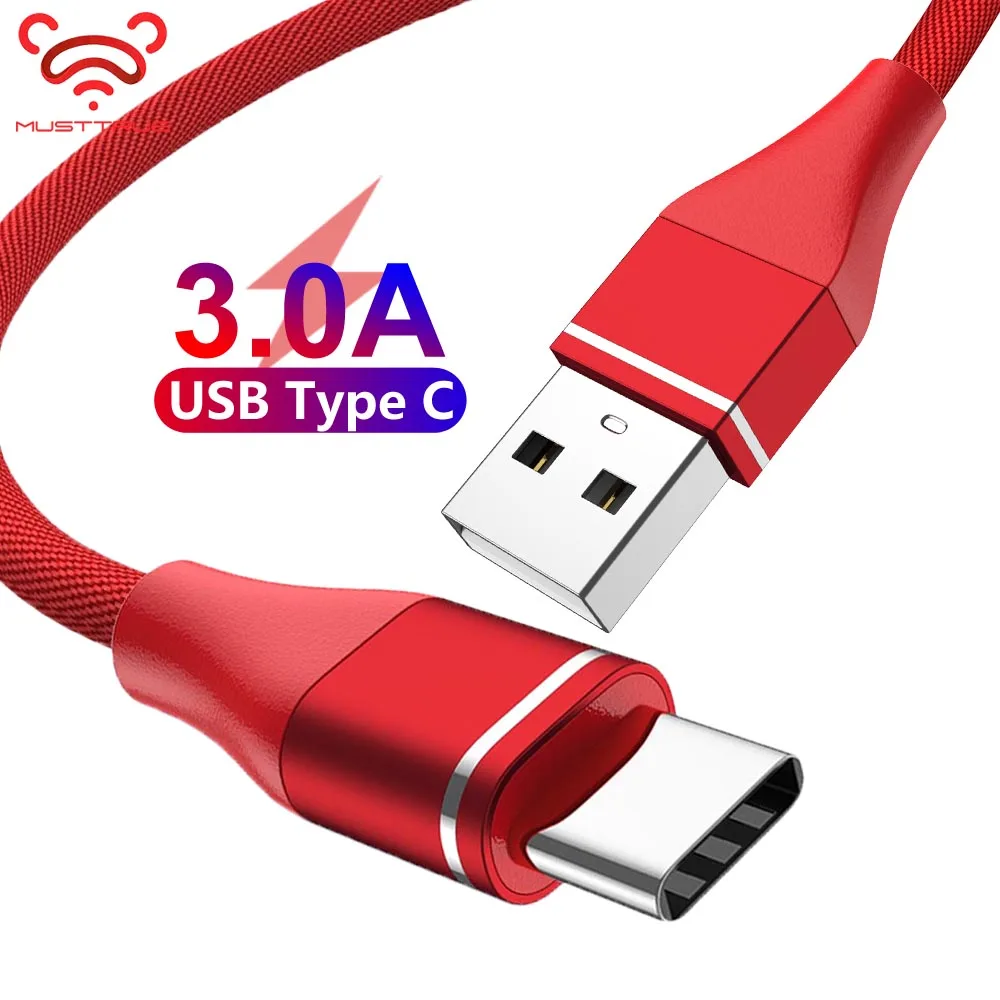 MUSTTRUE USB C кабель 3A Быстрая зарядка для huawei p30 lite one plus 7 usb type-c кабель для передачи данных зарядное устройство для мобильного телефона USBC плетеный провод
