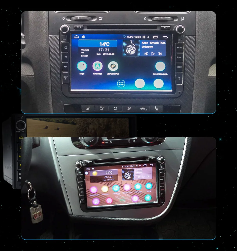 Excellent 8"Head Unit  BT WIFI Android 8.1 Car Radio Stereo For Volkswagen VW Passat Skoda Golf GPS Navigation NO DVD Player Steering Whee 2