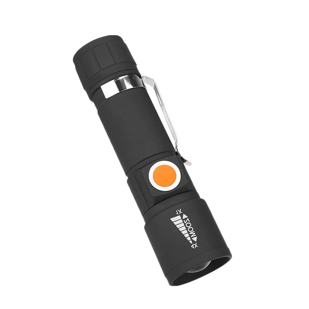 Мини USB светодиодный фонарик перезаряжаемый 3 режима масштабируемый фонарик Открытый Кемпинг туристический фонарик