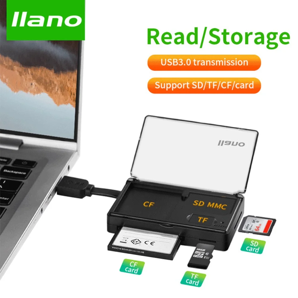 LLANO 3 в 1 Мини Micro SD/TF/CF/OTG кардридер USB 0 Смарт карта памяти адаптер SD для ноутбука