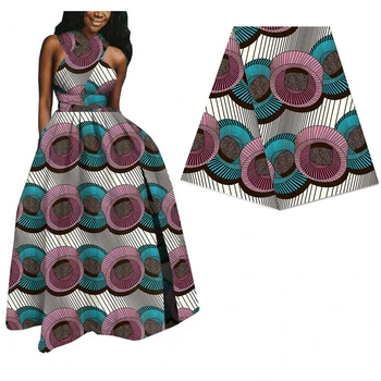 

100% Cotton Circle Printed African Ankara Real Wax Fabric For Wedding Party Dress 6Yards 2020New Nigerian Dutch Real Wax Fabric